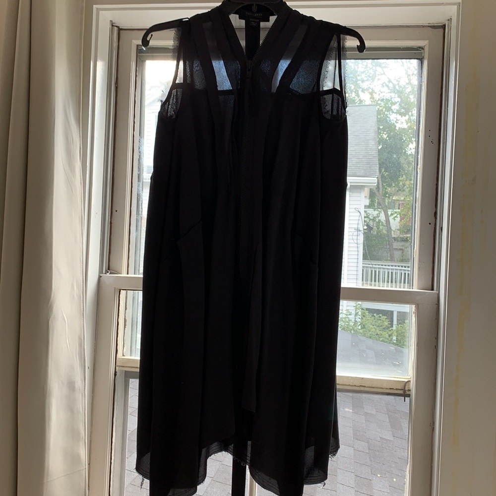 All saints Lewis/Jayda dress. Trendy frayed edges, zipper along neckline